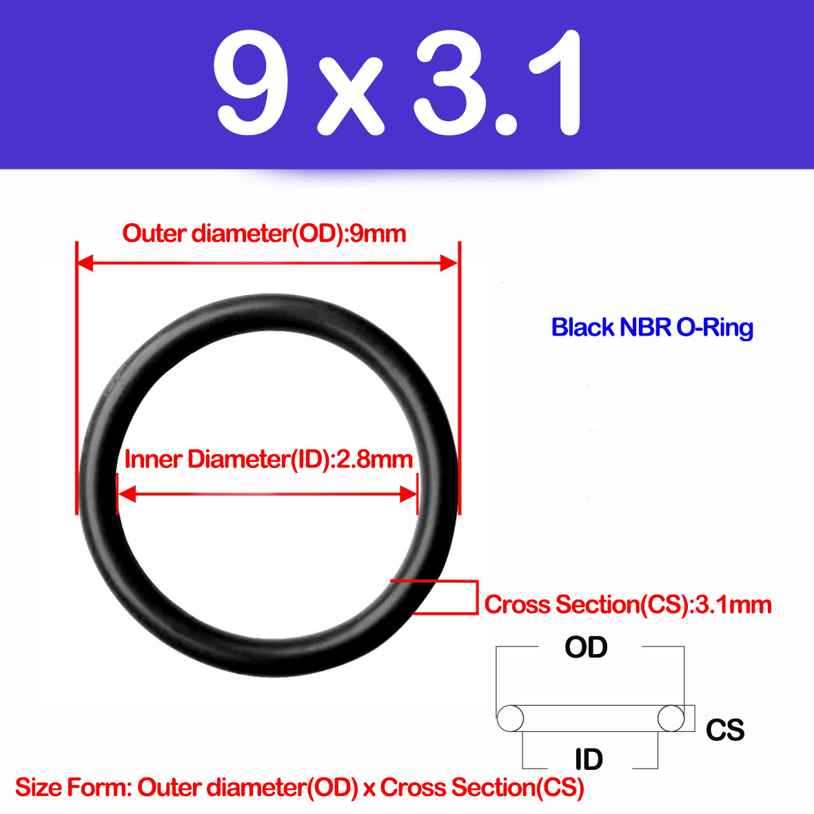 WD CS 3,1mm, junta tórica NBR, - Auto Repair Cs reseña y precio