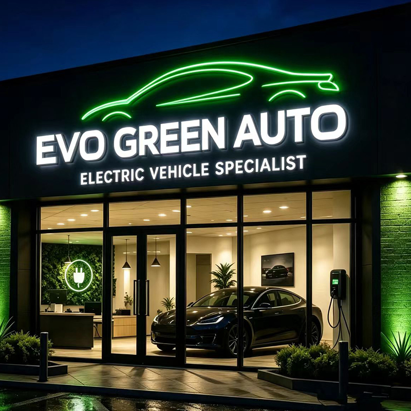 Letrero con Letras LED Retroil - Auto Repair Shop Logo Design reseña y precio